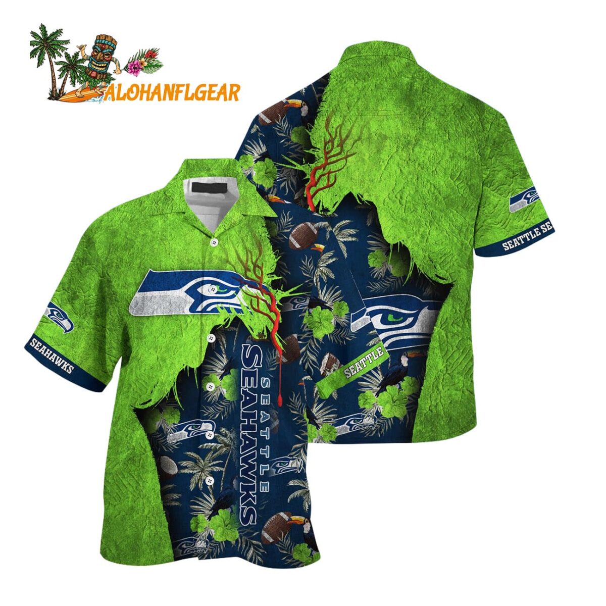 Seattle Seahawks Football Team Summer God Hawaii Shirt Football NFL Hawaiian Shirt 1