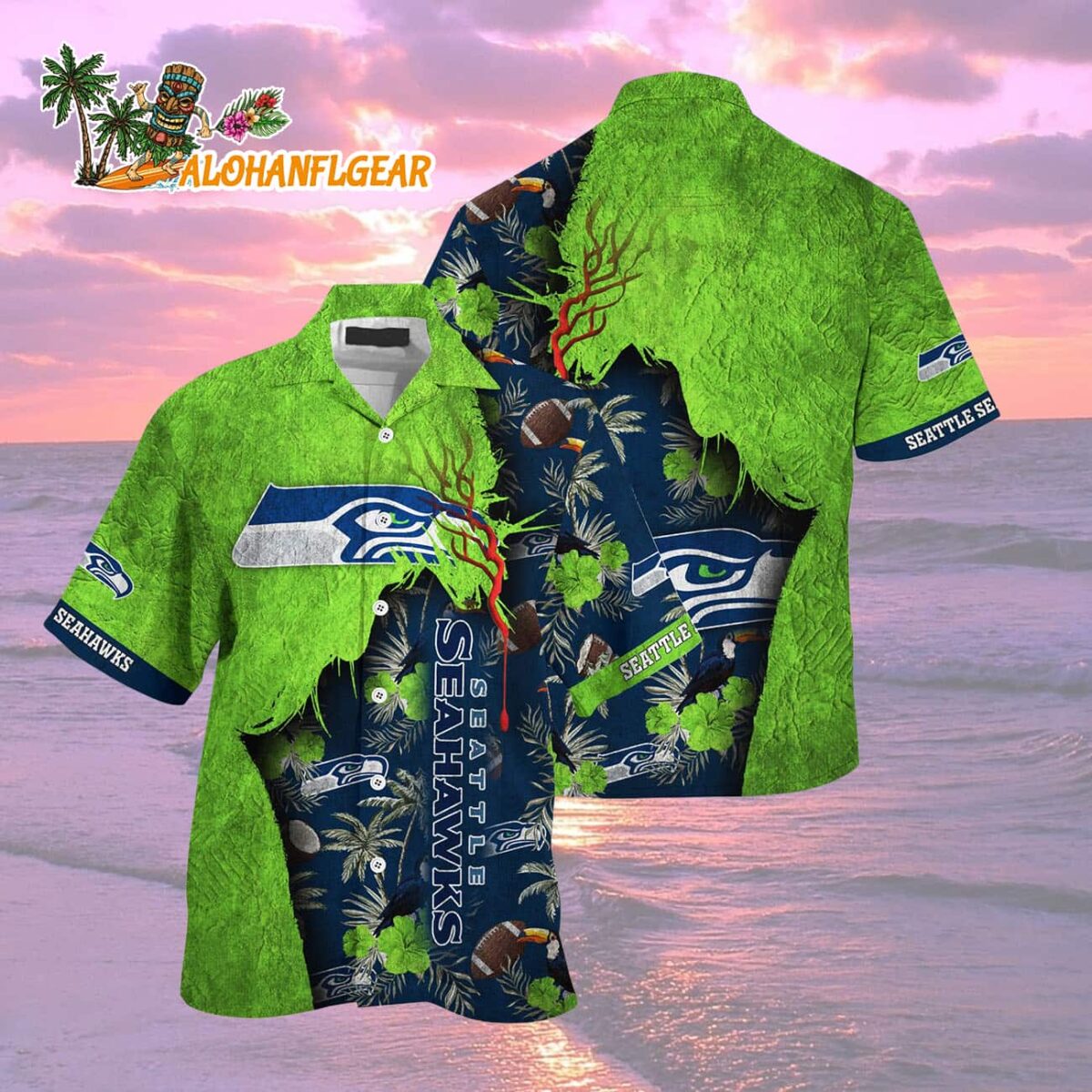Seattle Seahawks Football Team Summer God Hawaii Shirt Football NFL Hawaiian Shirt 2
