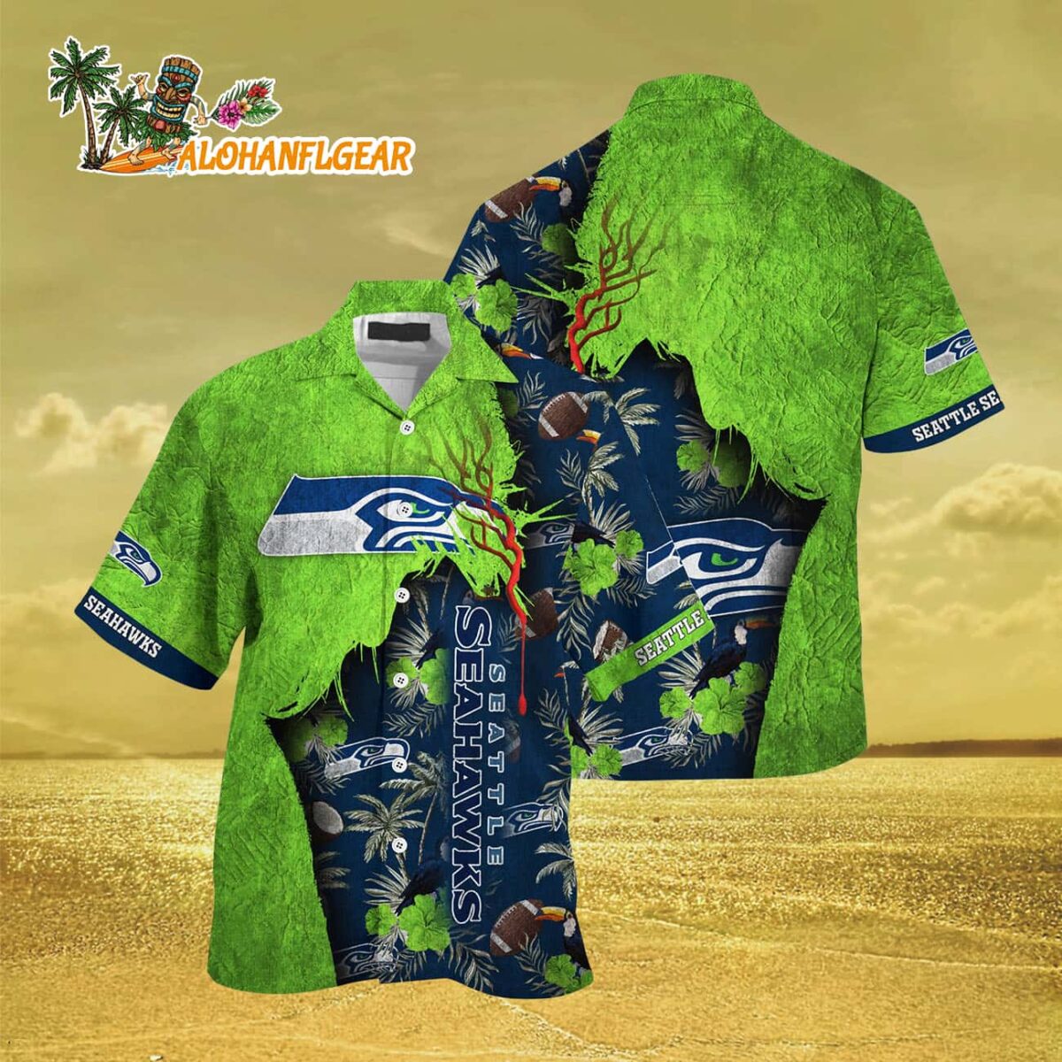 Seattle Seahawks Football Team Summer God Hawaii Shirt Football NFL Hawaiian Shirt 3