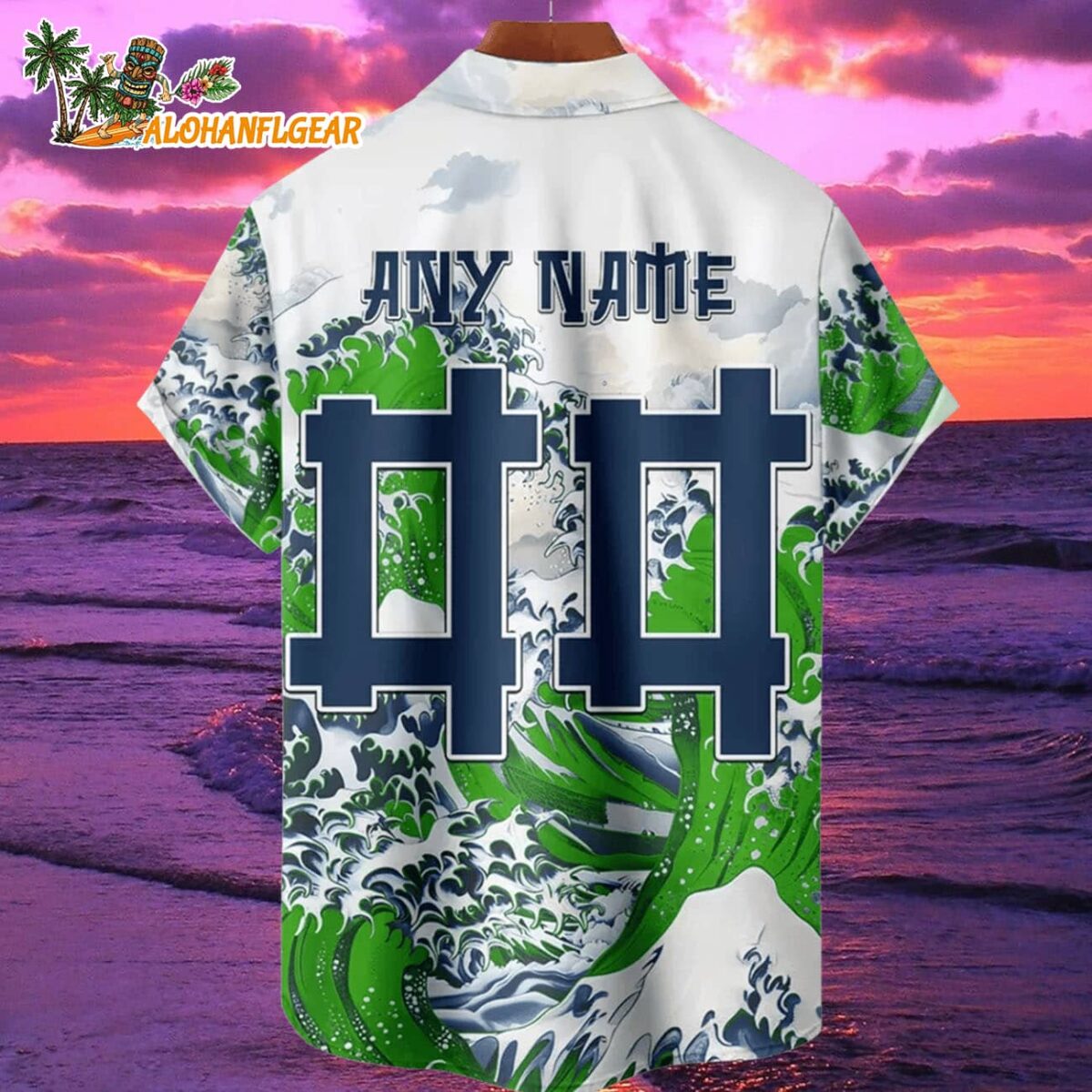Seattle Seahawks Great Wave Hawaiian Shirt Custom Name And Number NFL Aloha Shirt 2