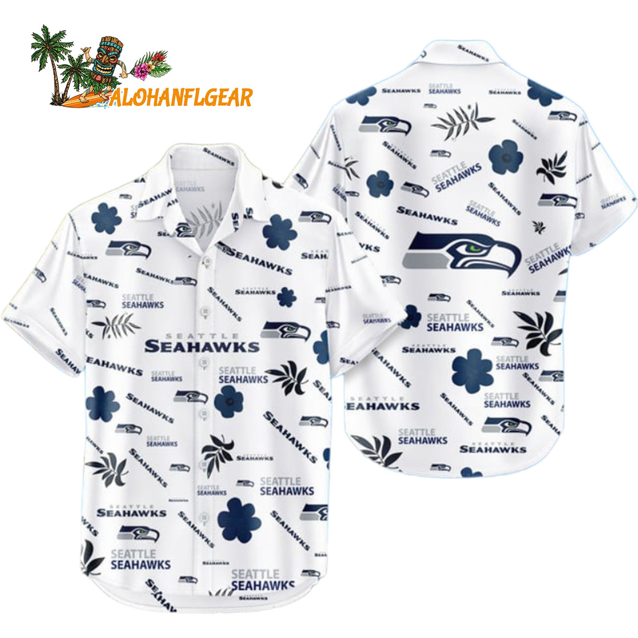 Seattle Seahawks Hawaiian Shirt Tropical Beach, Seattle Seahawks Aloha Shirt Seattle Seahawks Hawaiian Shirt Tropical Beach, Seattle Seahawks Aloha Shirt