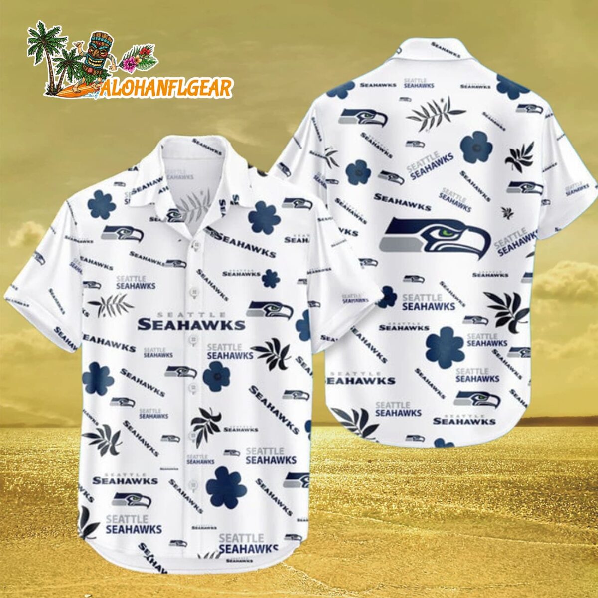 Seattle Seahawks Hawaiian Shirt Tropical Beach Seattle Seahawks Aloha Shirt 3