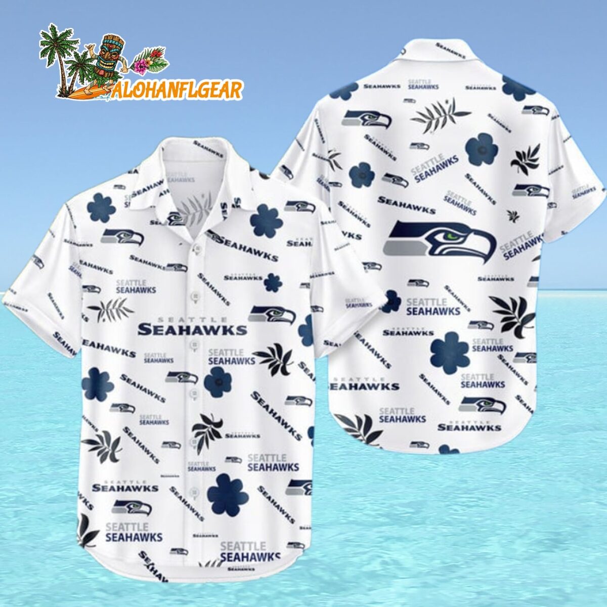 Seattle Seahawks Hawaiian Shirt Tropical Beach Seattle Seahawks Aloha Shirt 4