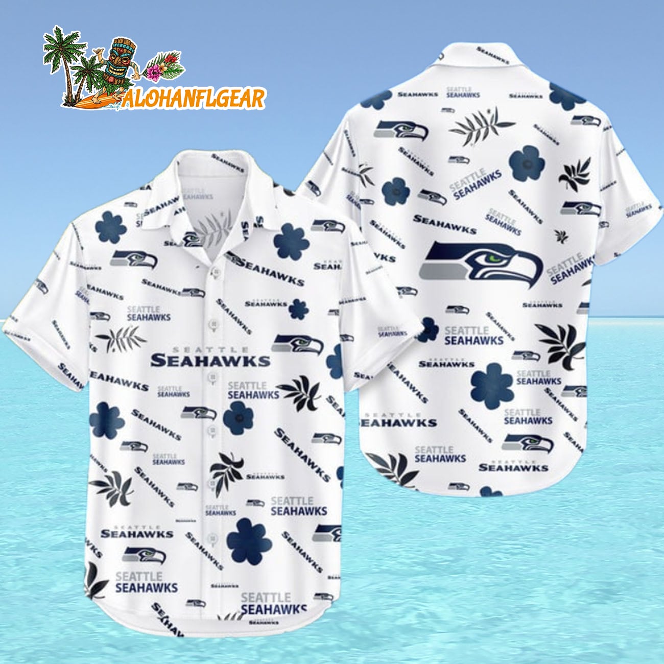 Seattle Seahawks Hawaiian Shirt Tropical Beach, Seattle Seahawks Aloha Shirt Seattle Seahawks Hawaiian Shirt Tropical Beach, Seattle Seahawks Aloha Shirt