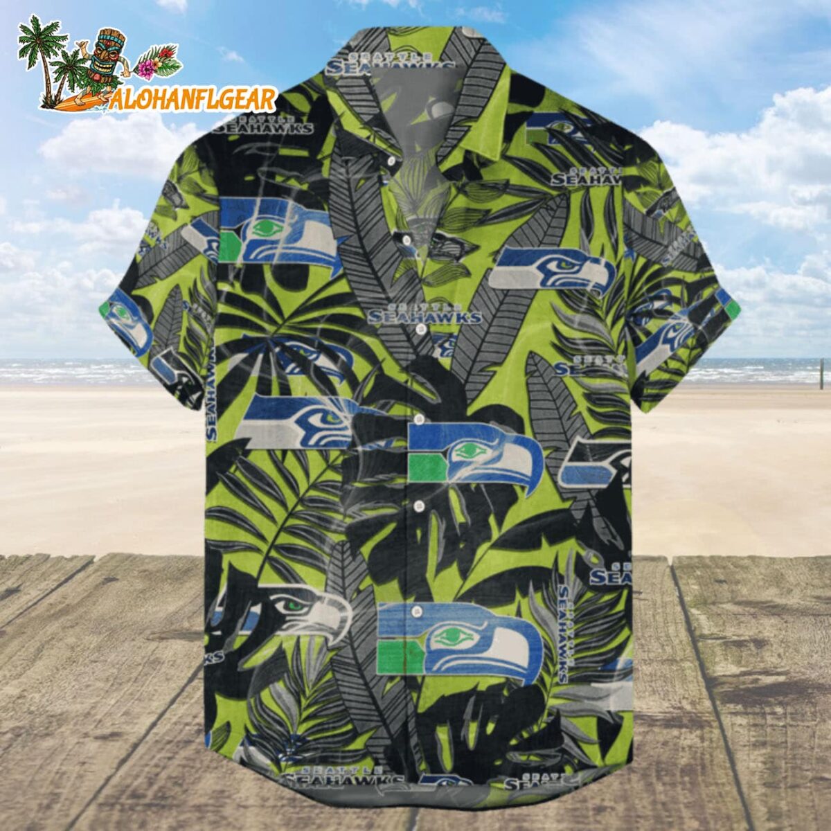 Seattle Seahawks Retro Logo Hawaiian Shirt Seattle Seahawks Aloha Shirt 1