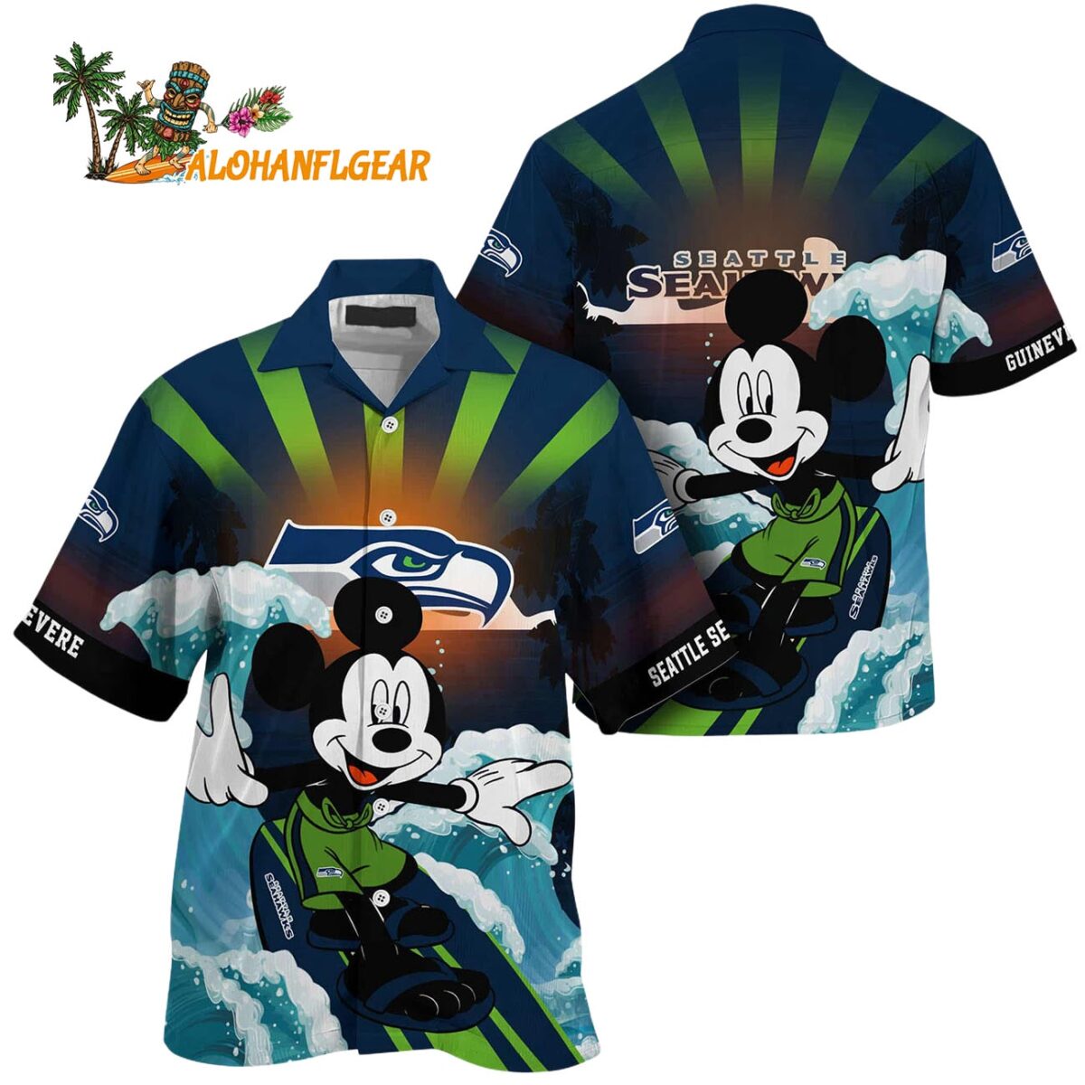 Seattle Seahawks Special Mickey Mouse Movies Design Summer Hawaiian Shirt Seattle Seahawks Aloha Shirt 1