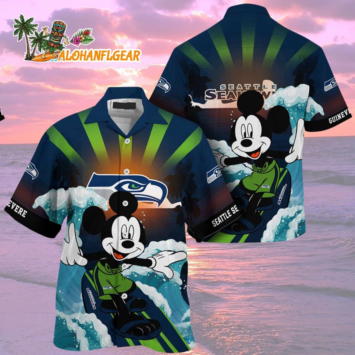 Seattle Seahawks Special Mickey Mouse Movies Design Summer Hawaiian Shirt Seattle Seahawks Aloha Shirt 2