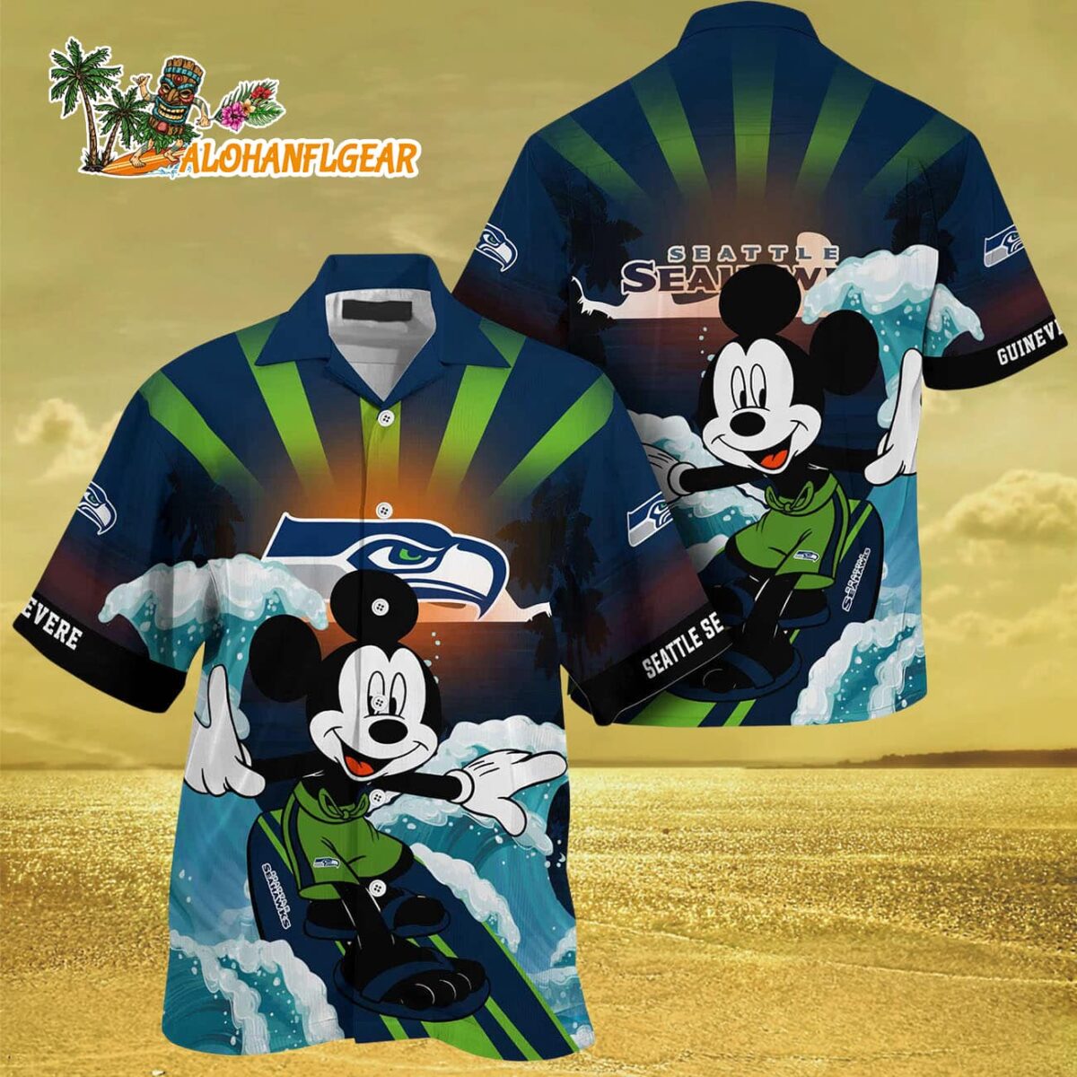 Seattle Seahawks Special Mickey Mouse Movies Design Summer Hawaiian Shirt Seattle Seahawks Aloha Shirt 3
