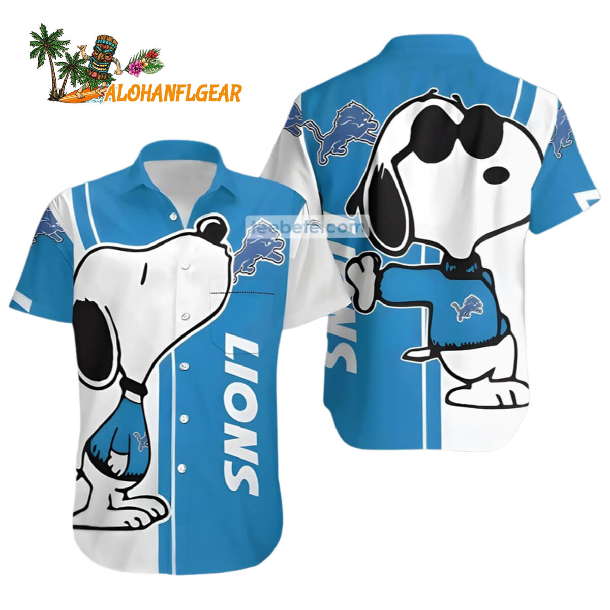 Snoopy Detroit Lions Hawaiian Shirt Detroit Lions Aloha Shirt 1