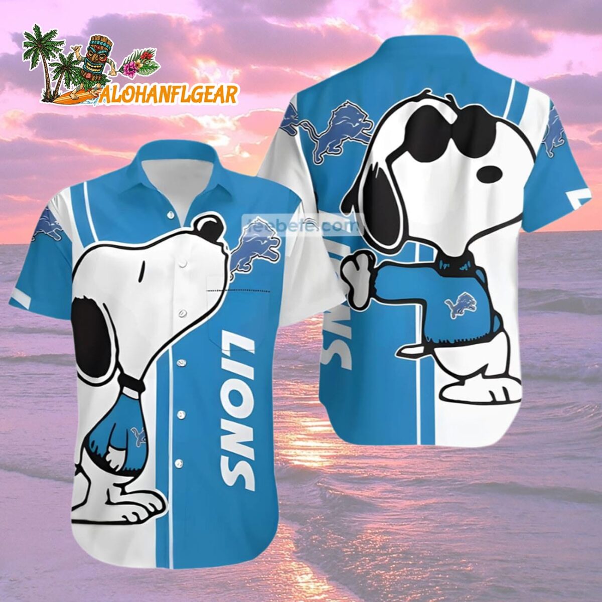 Snoopy Detroit Lions Hawaiian Shirt Detroit Lions Aloha Shirt 2