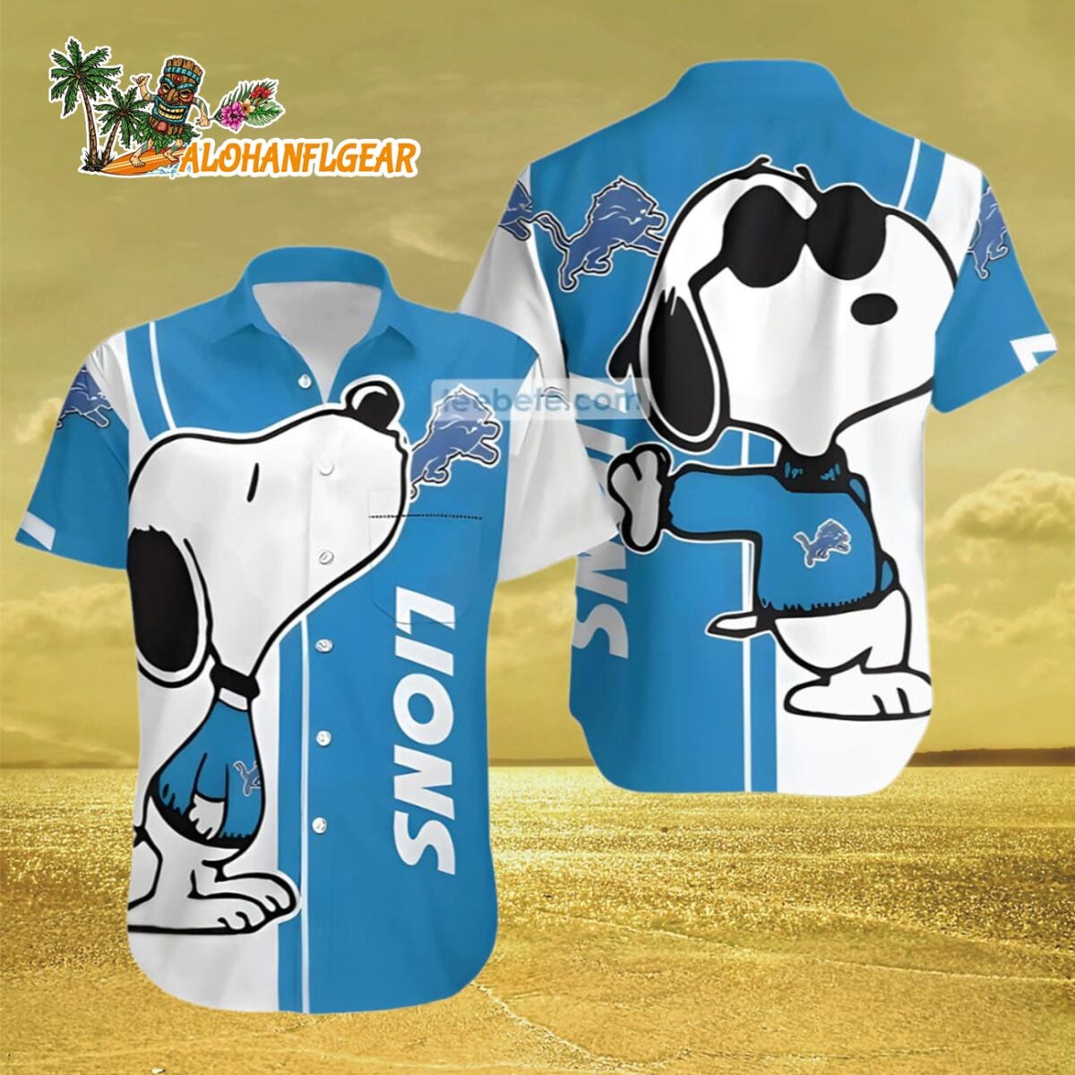 Snoopy Detroit Lions Hawaiian Shirt Detroit Lions Aloha Shirt 3