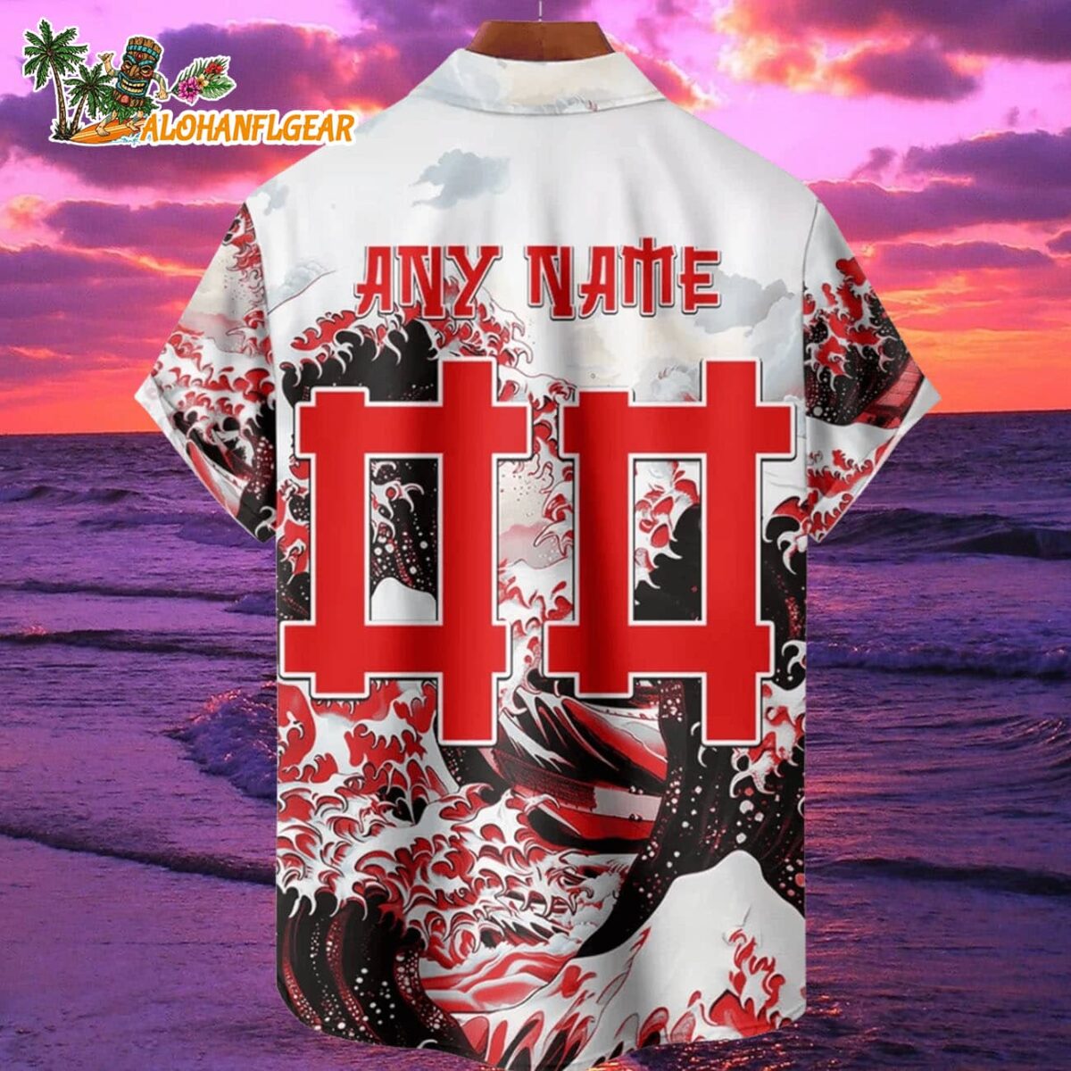Tampa Bay Buccaneers Great Wave Hawaiian Shirt Custom Name And Number NFL Aloha Shirt 2