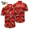 Tampa Bay Buccaneers Hawaiian Shirt Red Palm Leaf Tampa Bay Aloha Shirt 1
