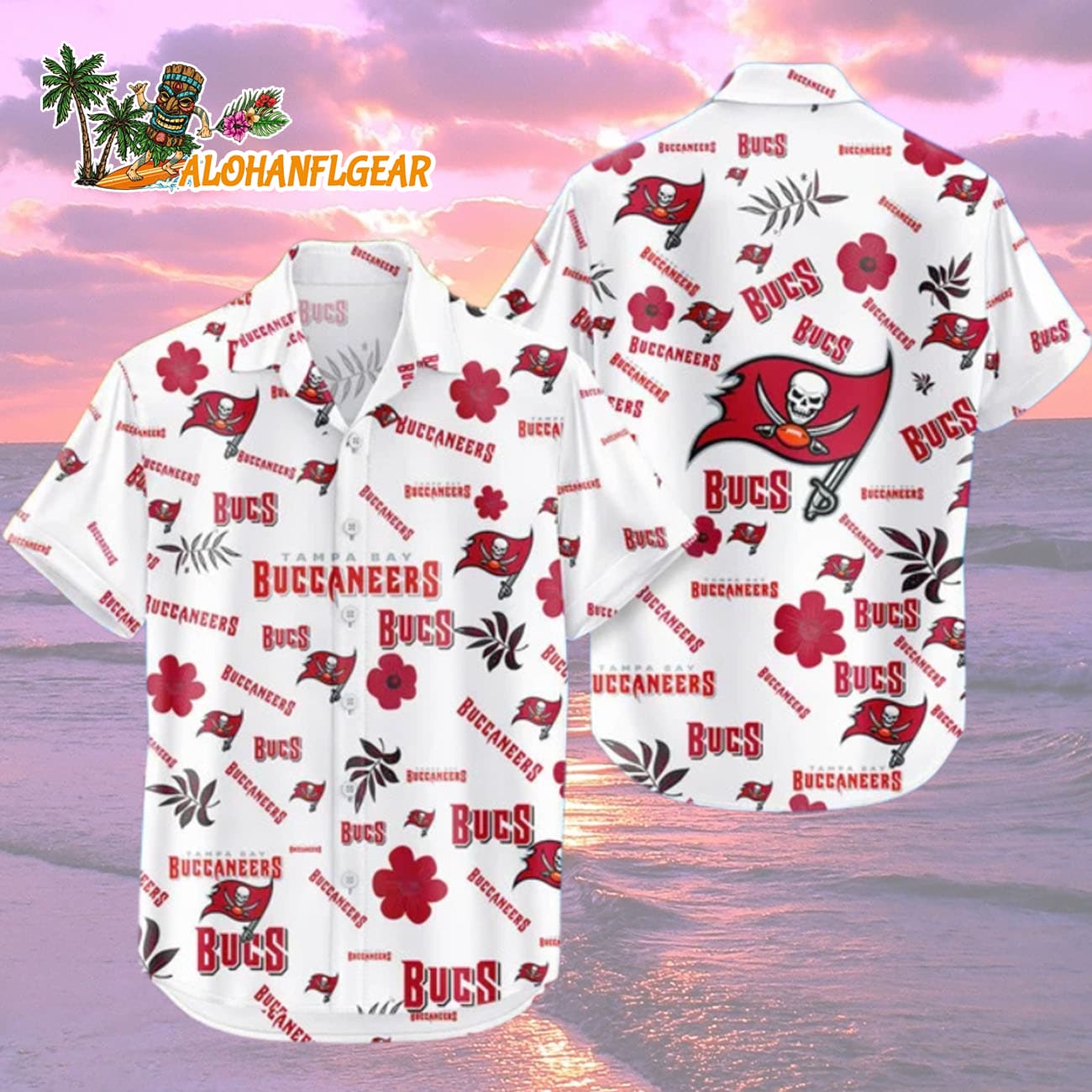 Tampa Bay Buccaneers Hawaiian Shirt Tropical Beach, Tampa Bay Buccaneers Aloha Shirt Tampa Bay Buccaneers Hawaiian Shirt Tropical Beach, Tampa Bay Buccaneers Aloha Shirt