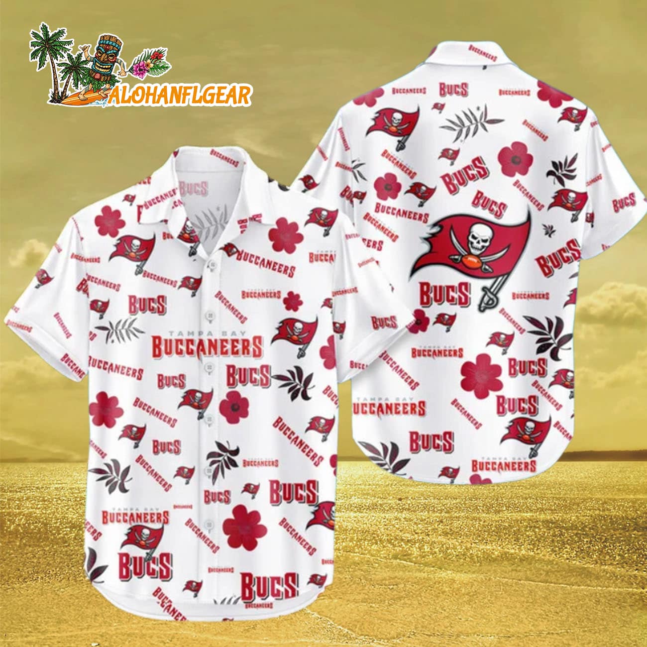 Tampa Bay Buccaneers Hawaiian Shirt Tropical Beach, Tampa Bay Buccaneers Aloha Shirt Tampa Bay Buccaneers Hawaiian Shirt Tropical Beach, Tampa Bay Buccaneers Aloha Shirt