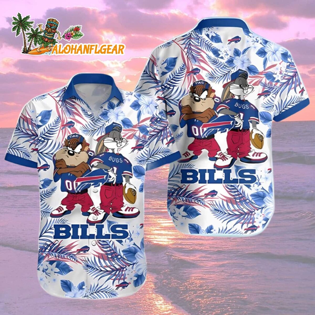Taz And Bugs Buffalo Bills Hawaiian Shirt, Buffalo Bills Aloha Shirt 1 Taz And Bugs Buffalo Bills Hawaiian Shirt Buffalo Bills Aloha Shirt 2