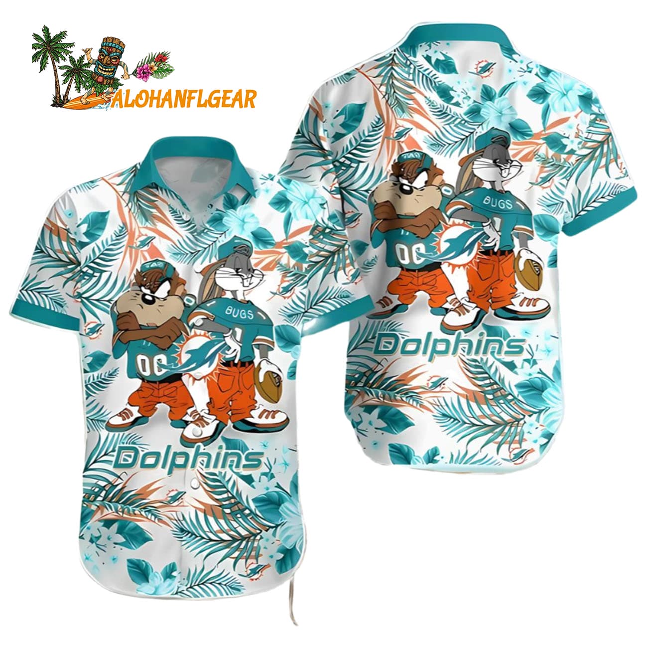 Taz And Bugs Miami Dolphins Hawaiian Shirt Gift, Miami Dolphins Aloha Shirt Taz And Bugs Miami Dolphins Hawaiian Shirt Gift, Miami Dolphins Aloha Shirt