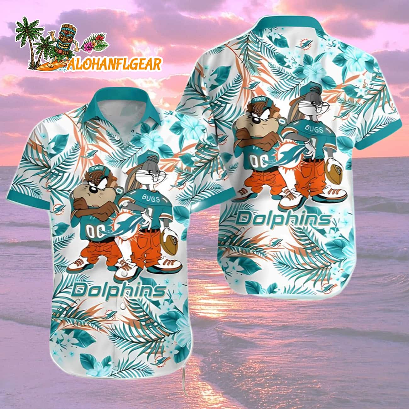 Taz And Bugs Miami Dolphins Hawaiian Shirt Gift, Miami Dolphins Aloha Shirt Taz And Bugs Miami Dolphins Hawaiian Shirt Gift, Miami Dolphins Aloha Shirt
