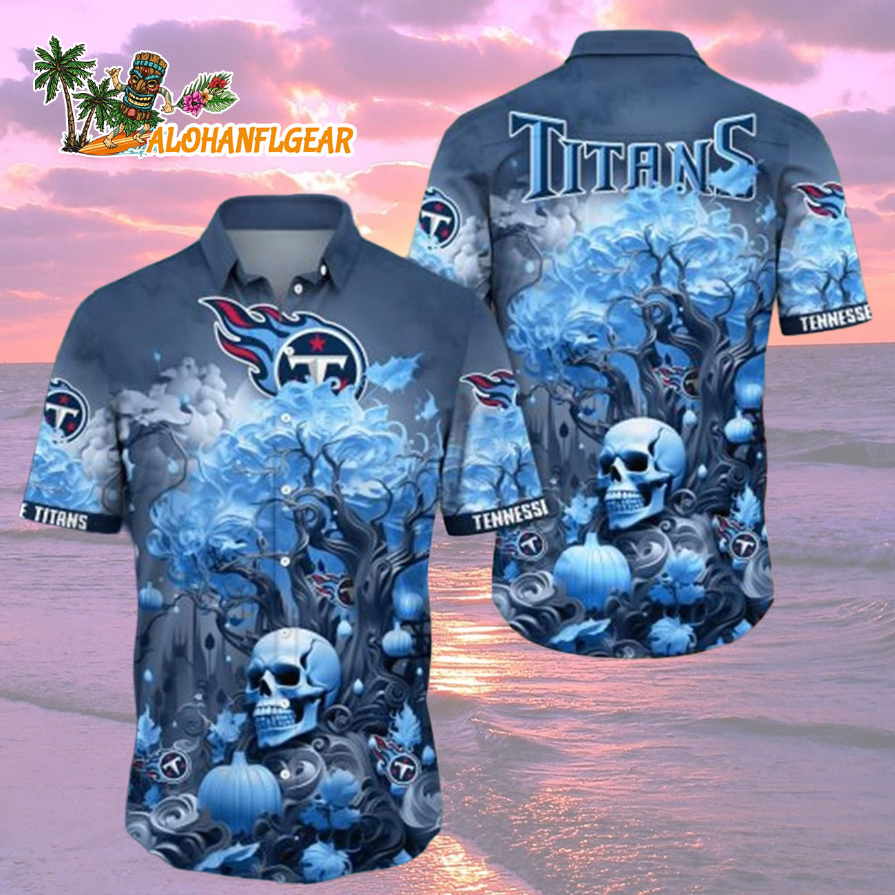 Tennessee Titans Halloween Skull Pumpkin, Tennessee Titans Aloha Shirt Tennessee Titans Halloween Skull Pumpkin, Tennessee Titans Aloha Shirt