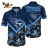 Tennessee Titans Hawaiian Shirt Navy Blue Floral Paradise Tennessee Titans Aloha Shirt 1