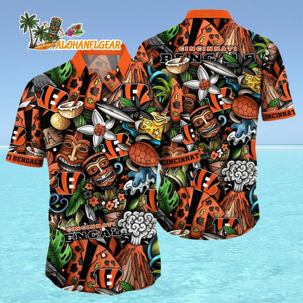 Tiki Cincinnati Bengals Hawaiian Shirt For Men And Women Cincinnati Bengals Aloha Shirt 4