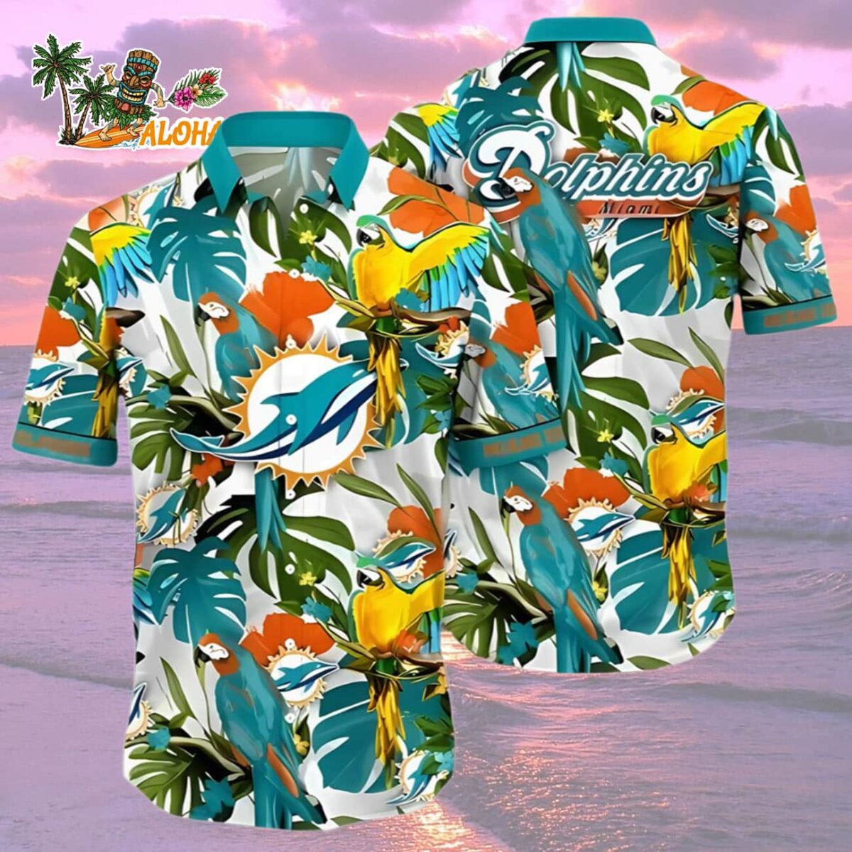 Tropical Summer Miami Dolphins Hawaiian Shirt Miami Dolphins Aloha Shirt 2