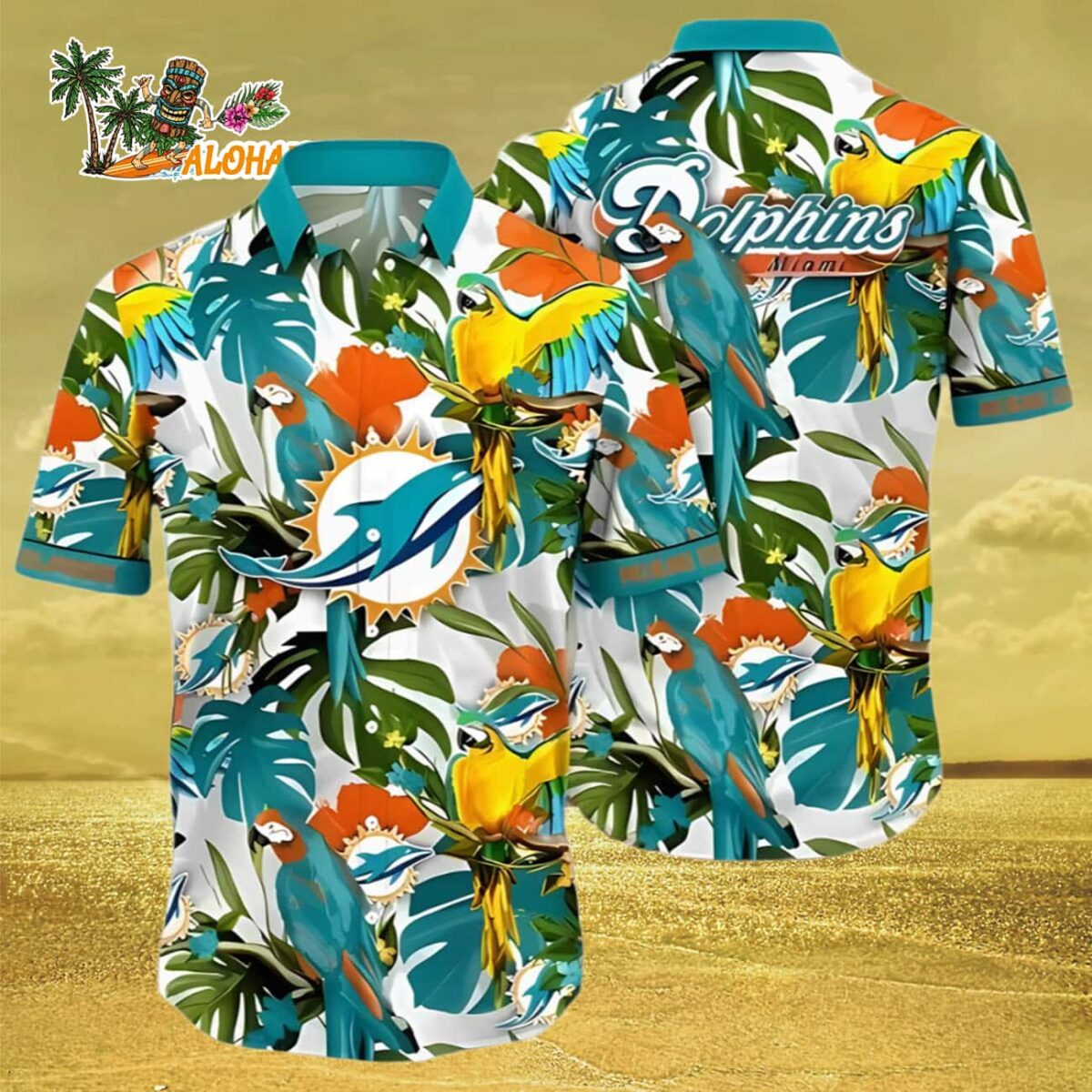 Tropical Summer Miami Dolphins Hawaiian Shirt Miami Dolphins Aloha Shirt 3