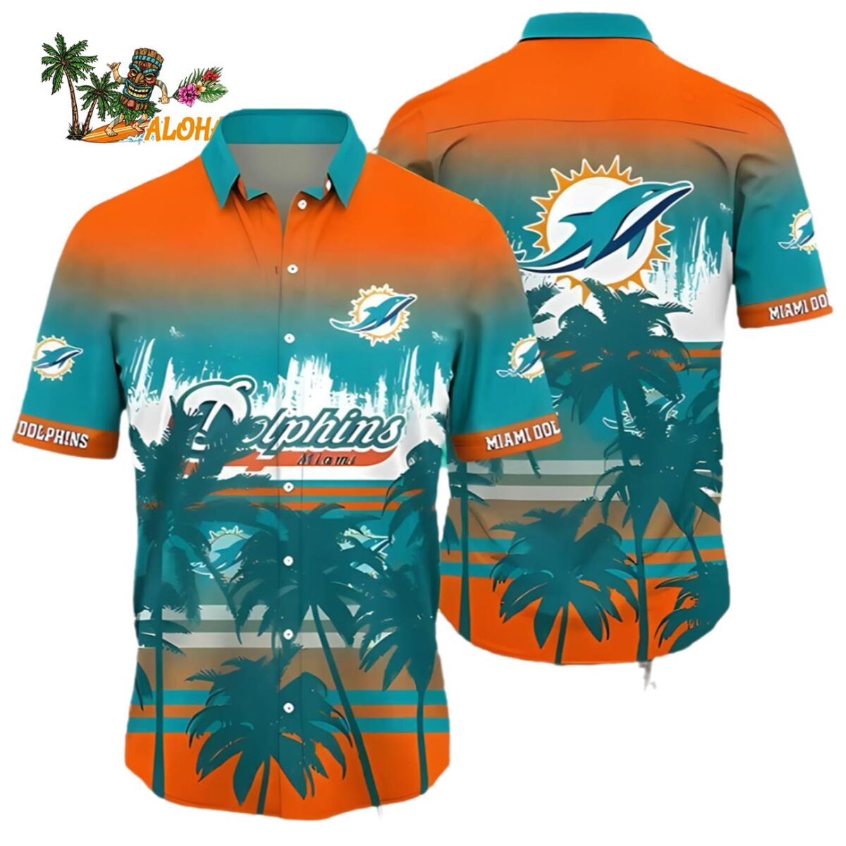 Tropical Summer Sunset Miami Dolphins Hawaiian Shirt Miami Dolphins Aloha Shirt 1