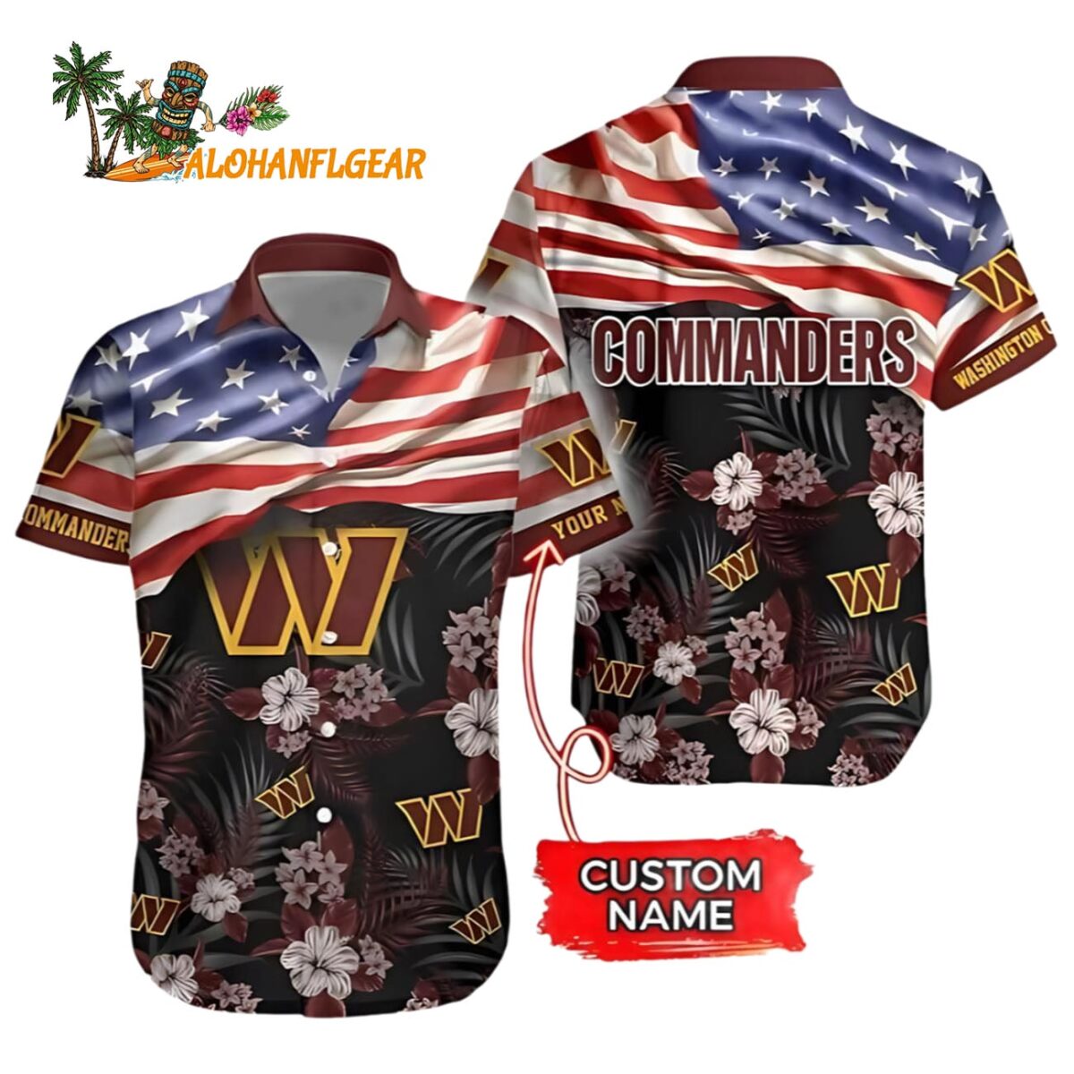 Washington Commanders Hawaiian Shirt Custom Washington Commander Aloha Shirt 1