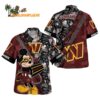 Washington Commanders Hawaiian Shirt Logo And Mickey Mouse Washington Commander Aloha Shirt 1