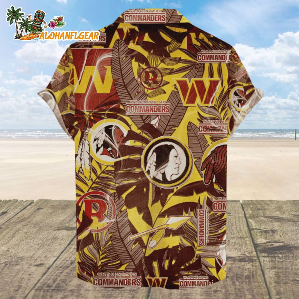 Washington Commanders Hawaiian Shirt Retro Logo Revolution NFL Aloha Shirt 2025 2