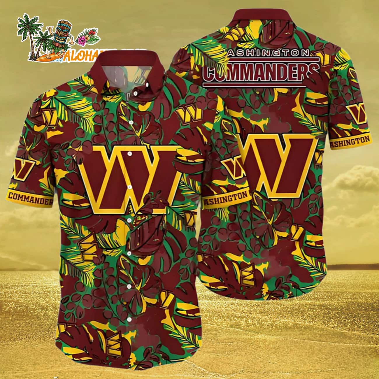 Washington Commanders Hawaiian Shirt Sunsets, Washington Commanders Aloha Shirt Washington Commanders Hawaiian Shirt Sunsets, Washington Commanders Aloha Shirt