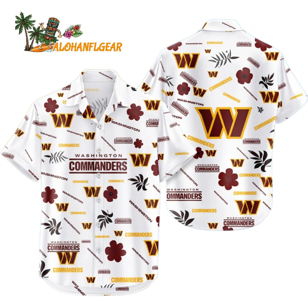 Washington Commanders Hawaiian Shirt Tropical Beach Washington Commanders Aloha Shirt 1