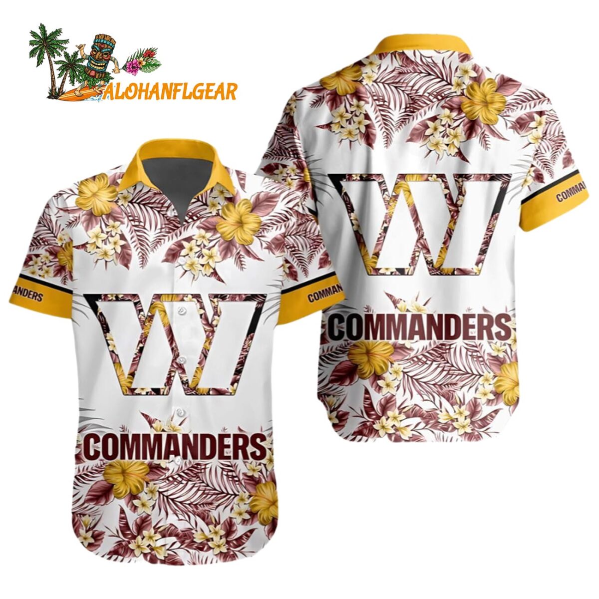 Washington Commanders Special Floral Tropical Hawaiian Shirt Washington Commander Aloha Shirt 1