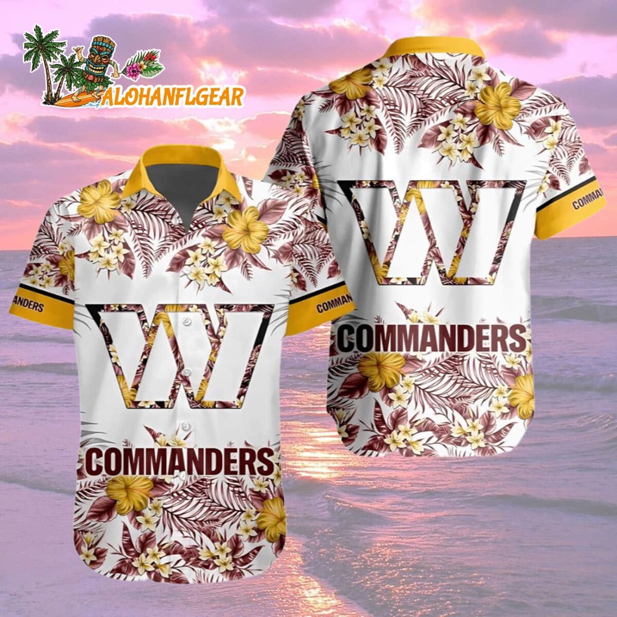 Washington Commanders Special Floral Tropical Hawaiian Shirt Washington Commander Aloha Shirt 2