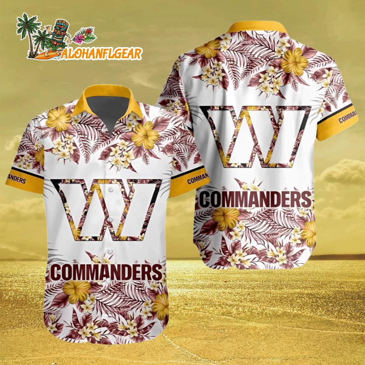 Washington Commanders Special Floral Tropical Hawaiian Shirt Washington Commander Aloha Shirt 3