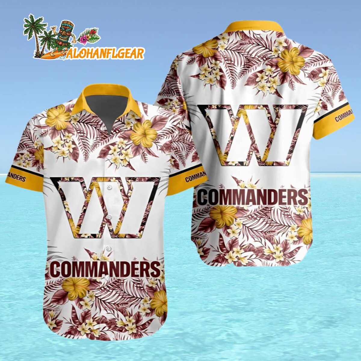 Washington Commanders Special Floral Tropical Hawaiian Shirt Washington Commander Aloha Shirt 4