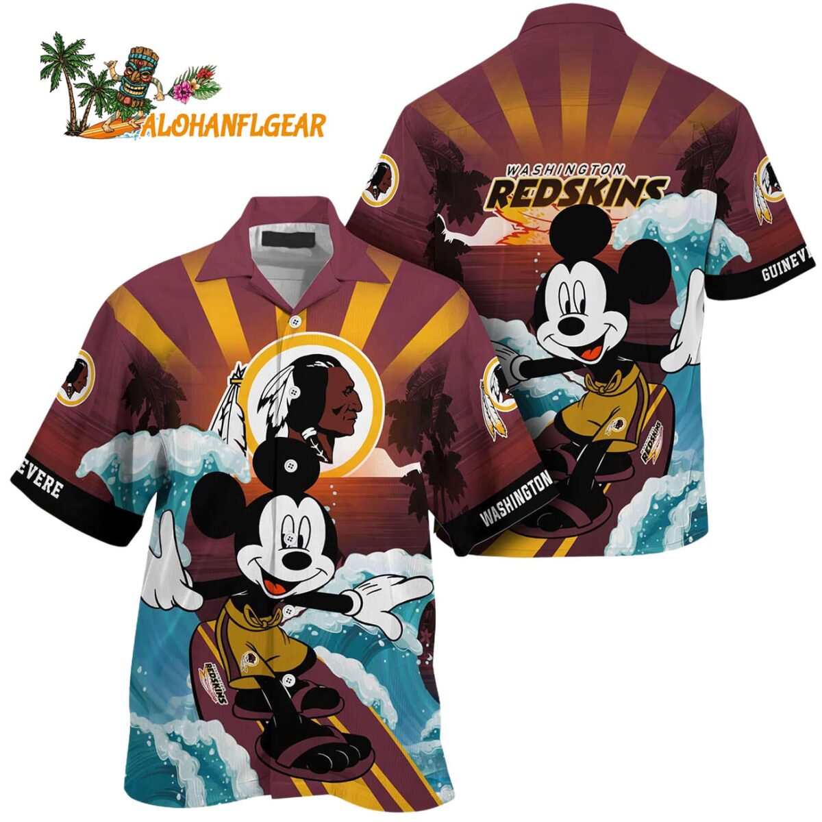 Washington Commanders Special Mickey Mouse Movies Design Summer Hawaiian Shirt Washington Commanders Aloha Shirt 1