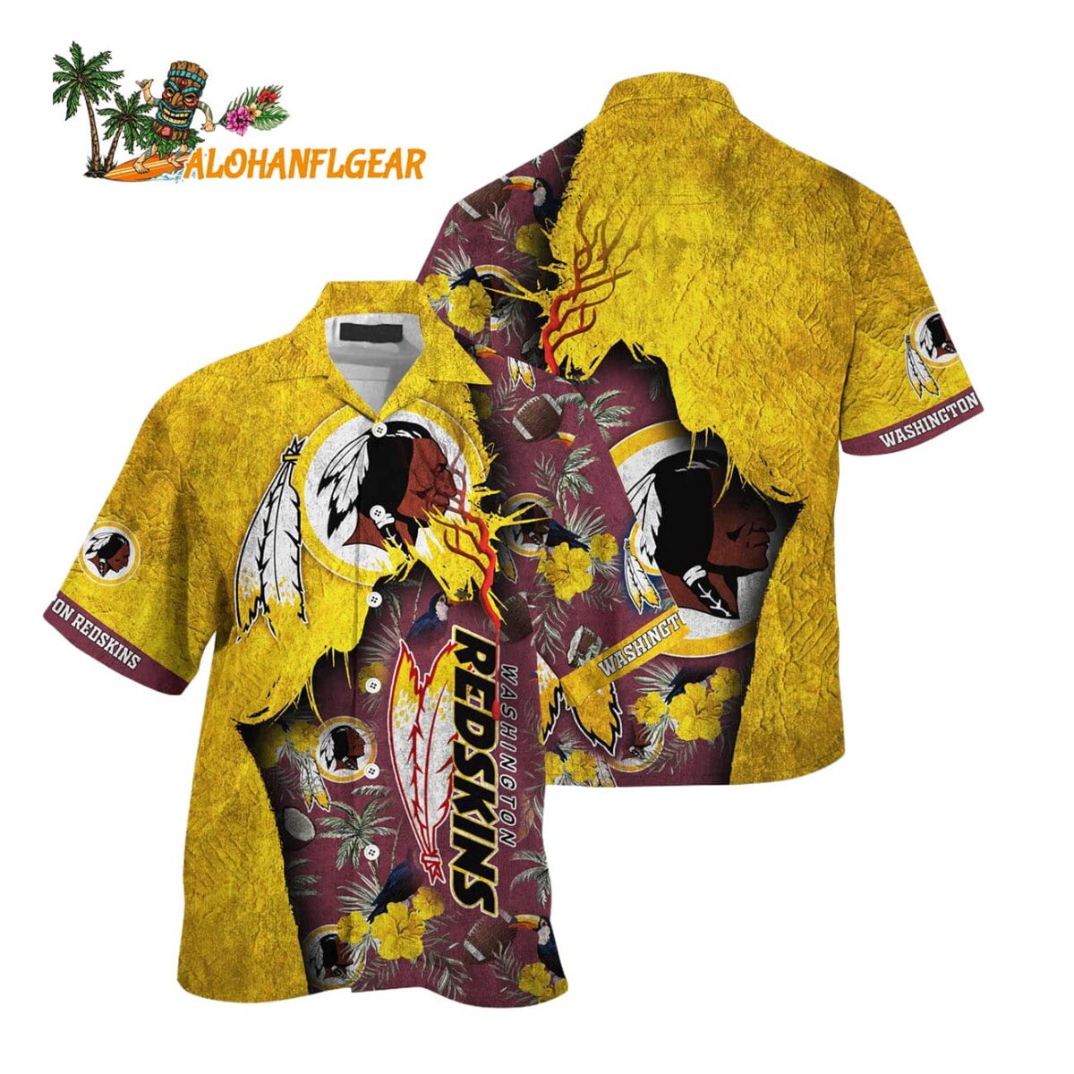 Washington Redskins Football Team Summer God Hawaii Shirt Football NFL Hawaiian Shirt 1