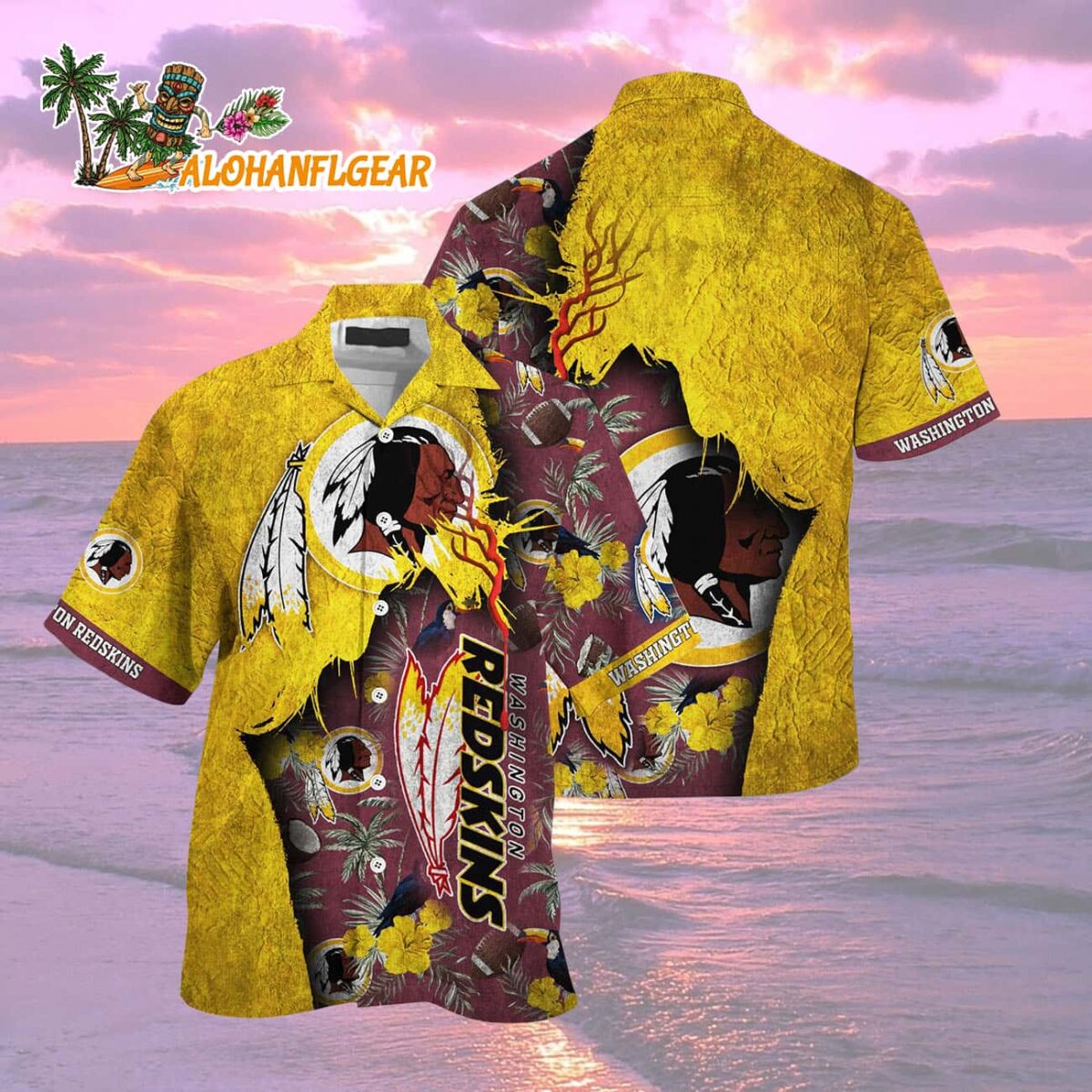 Washington Redskins Football Team Summer God Hawaii Shirt Football NFL Hawaiian Shirt 2