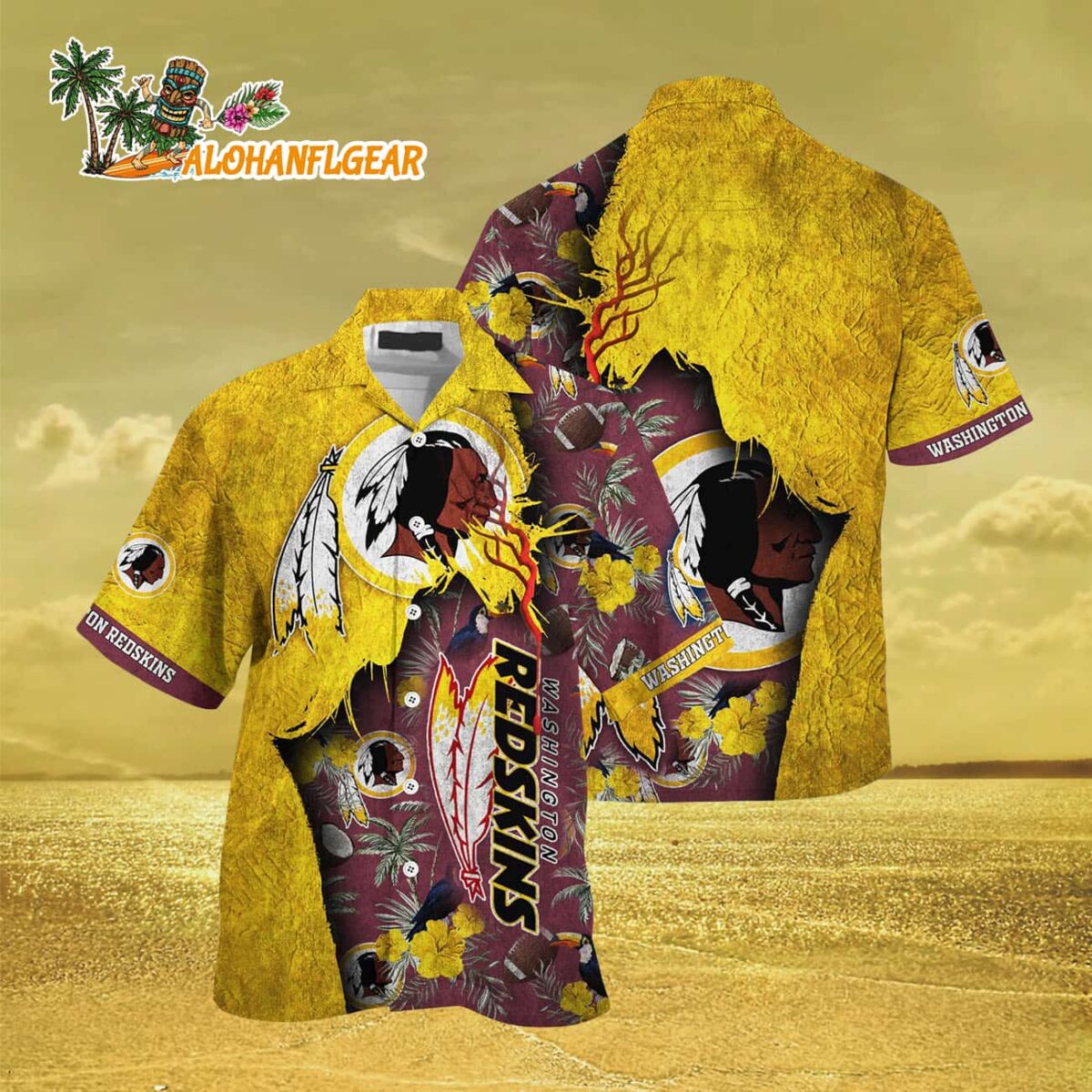 Washington Redskins Football Team Summer God Hawaii Shirt Football NFL Hawaiian Shirt 3
