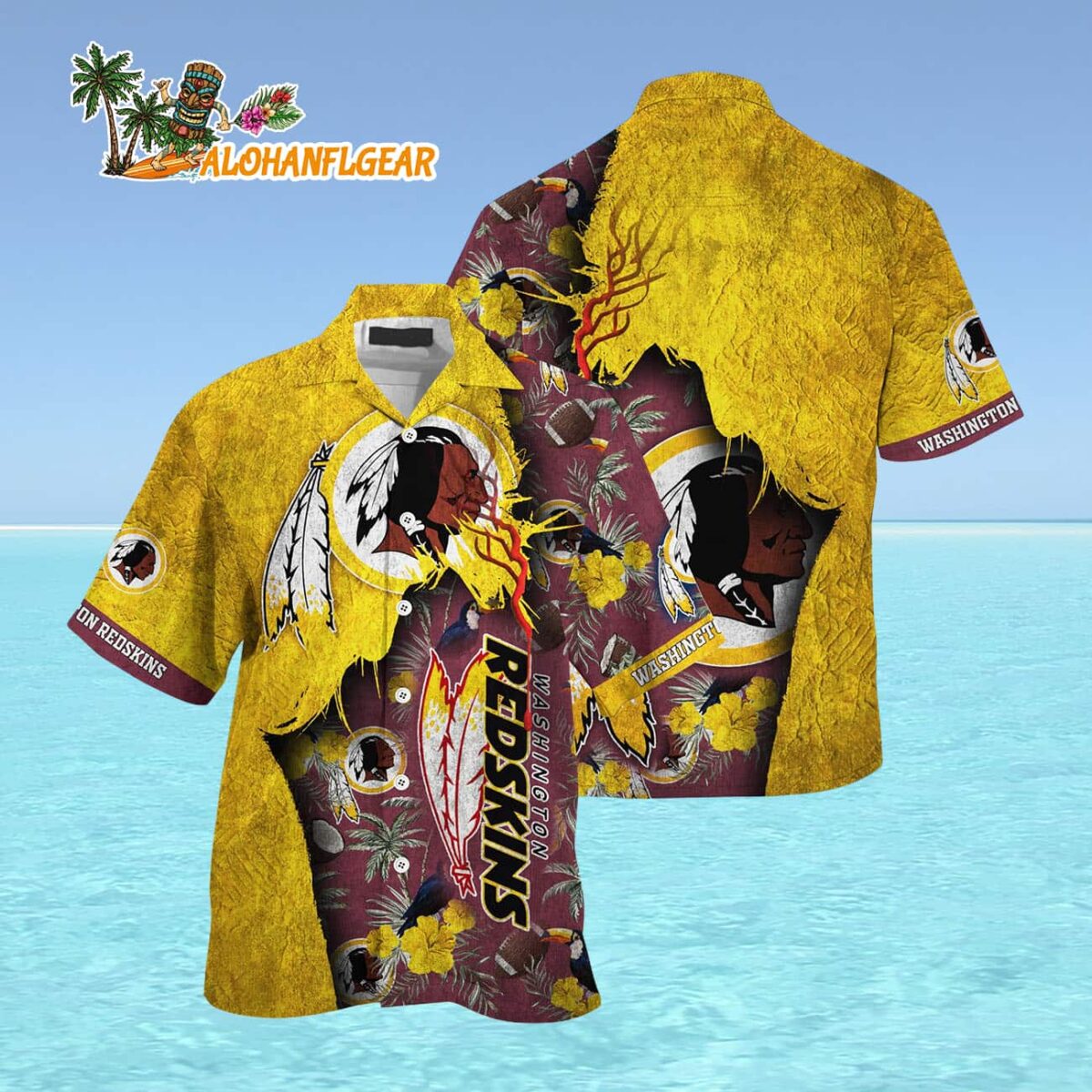 Washington Redskins Football Team Summer God Hawaii Shirt Football NFL Hawaiian Shirt 4