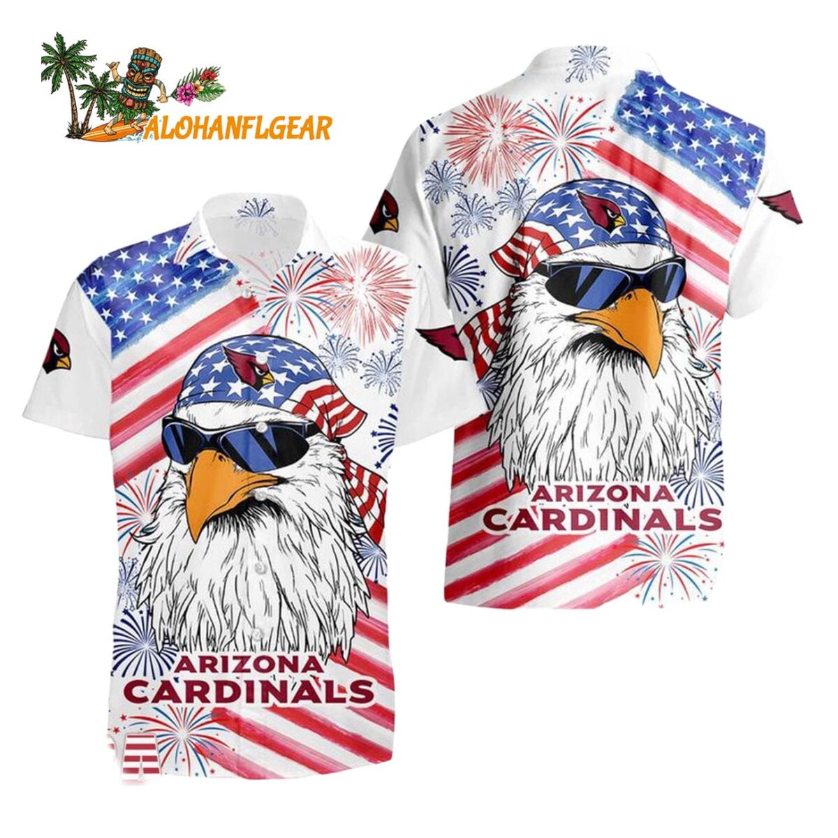 Arizona Cardinals American Eagle Emblem Hawaiian Shirt Arizona Cardinals Aloha Shirt 1