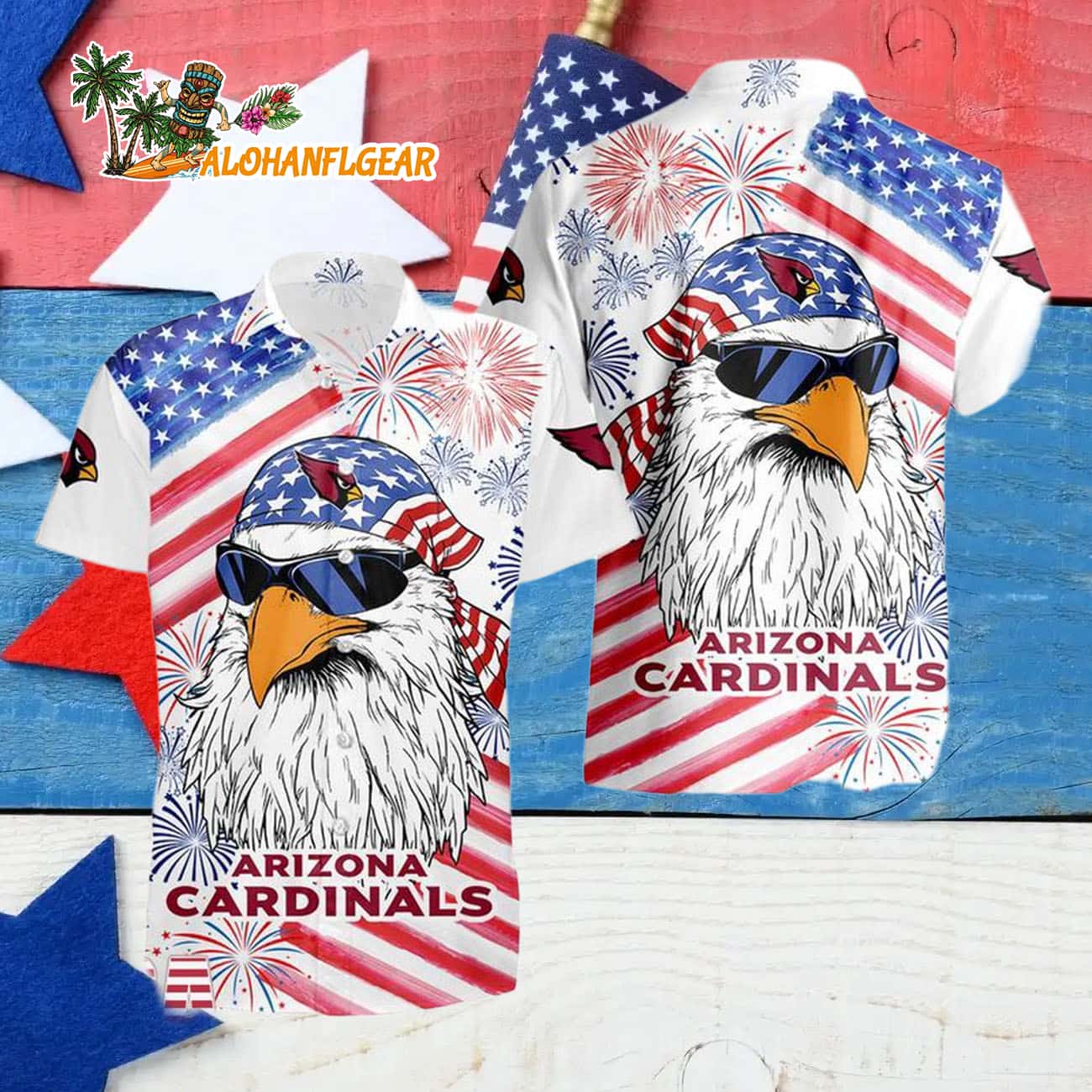 Arizona Cardinals American Eagle Emblem Hawaiian Shirt Arizona Cardinals American Eagle Emblem Hawaiian Shirt