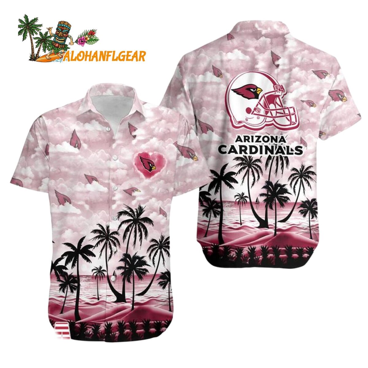 Arizona Cardinals Coconut Palms Limited Edition Hawaiian Shirt Arizona Cardinals Aloha Shirt 1