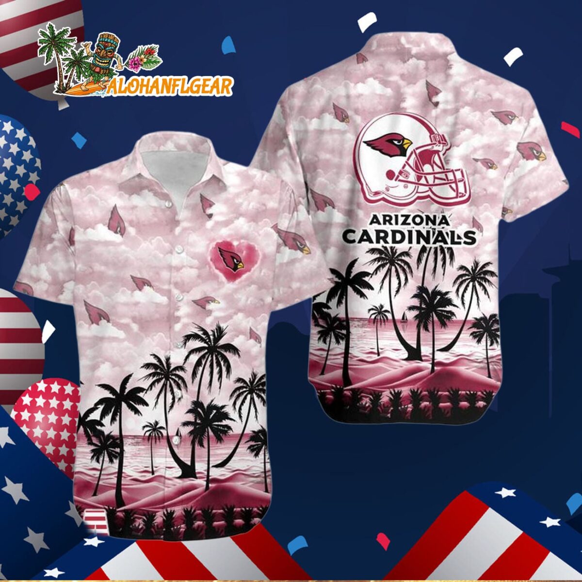 Arizona Cardinals Coconut Palms Limited Edition Hawaiian Shirt, Arizona Cardinals Aloha Shirt 2 Arizona Cardinals Coconut Palms Limited Edition Hawaiian Shirt Arizona Cardinals Aloha Shirt 3