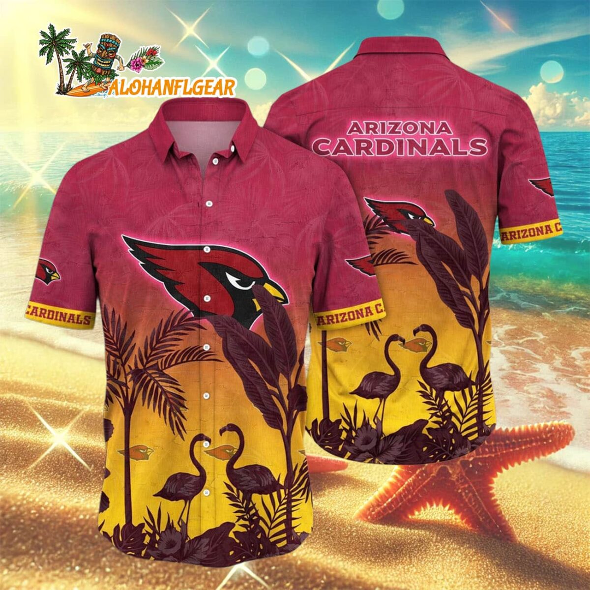 Arizona Cardinals Flamingo And Flower Funny Hawaiian Shirt, Arizona Cardinals Aloha Shirt 2 Arizona Cardinals Flamingo And Flower Funny Hawaiian Shirt Arizona Cardinals Aloha Shirt 3