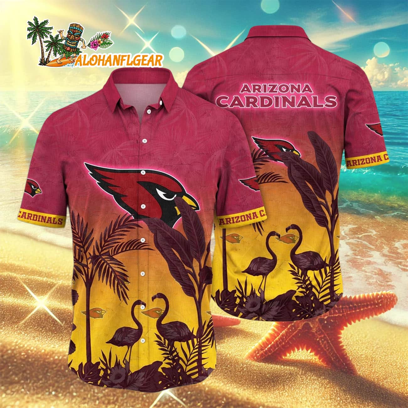 Arizona Cardinals Flamingo And Flower Funny Hawaiian Shirt, Arizona Cardinals Aloha Shirt Arizona Cardinals Flamingo And Flower Funny Hawaiian Shirt, Arizona Cardinals Aloha Shirt