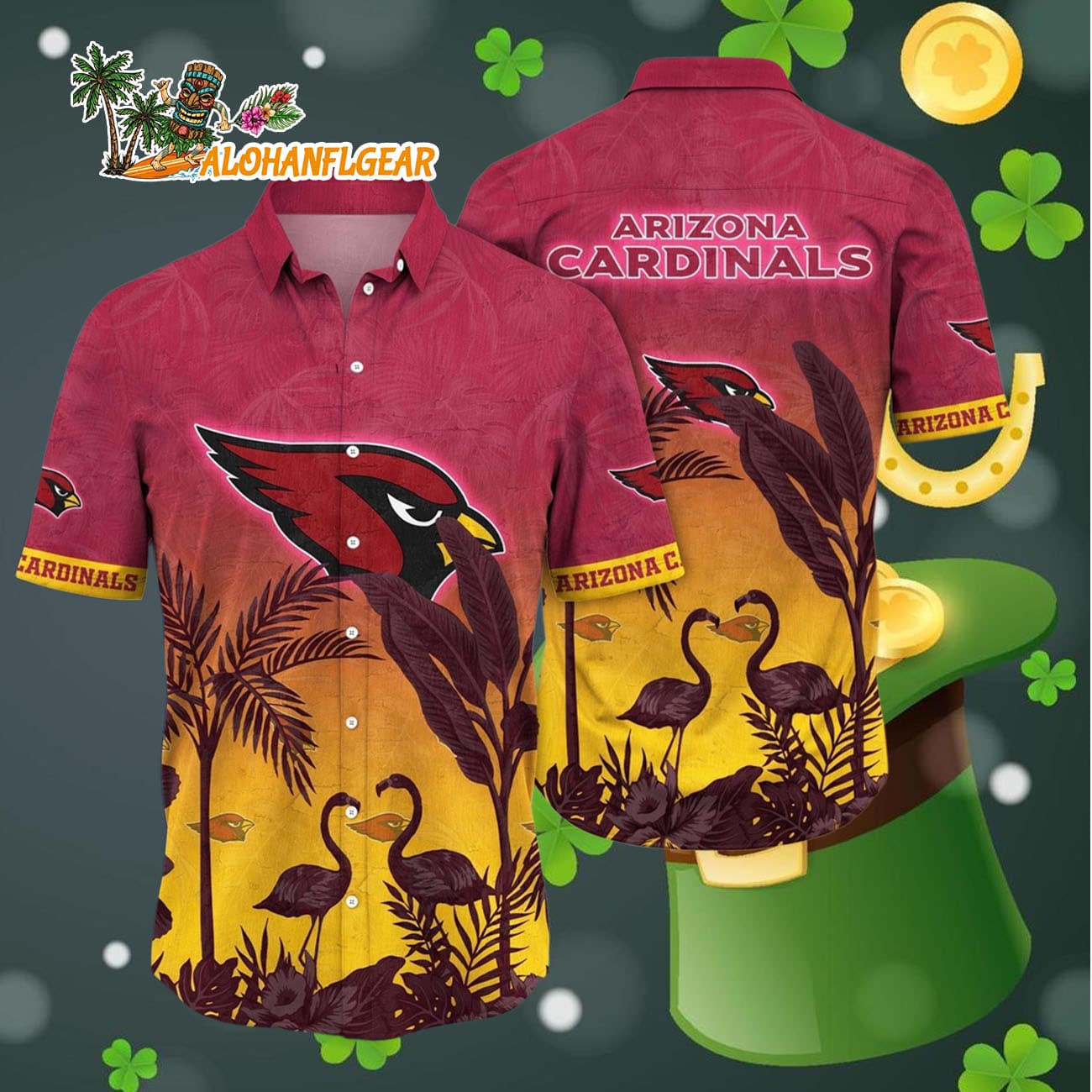 Arizona Cardinals Flamingo And Flower Funny Hawaiian Shirt, Arizona Cardinals Aloha Shirt Arizona Cardinals Flamingo And Flower Funny Hawaiian Shirt, Arizona Cardinals Aloha Shirt