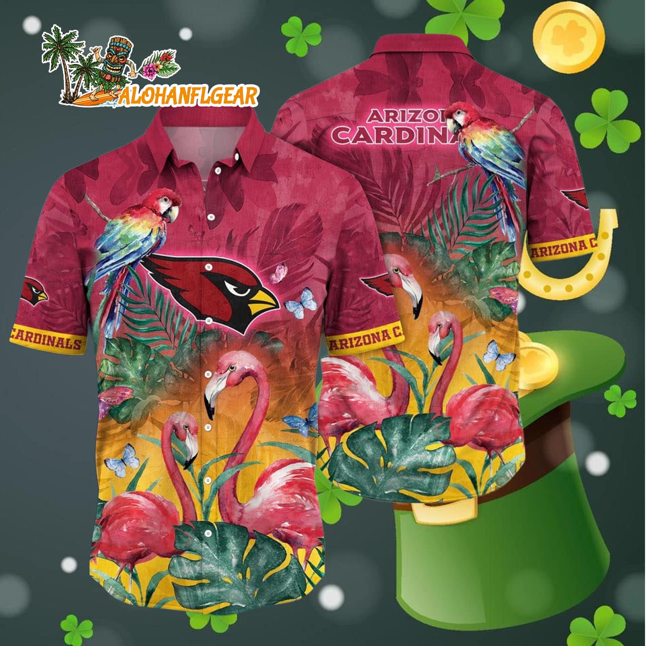 Arizona Cardinals Flamingo And Flower Hawaiian Shirt, Arizona Cardinals Aloha Shirt Arizona Cardinals Flamingo And Flower Hawaiian Shirt, Arizona Cardinals Aloha Shirt